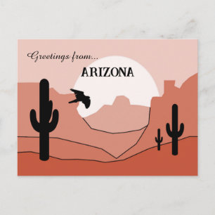 Greetings from Arizona State Sunny Earth Tones Postcard