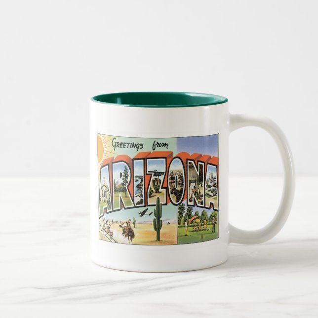 Greetings From Arizona Two-Tone Coffee Mug (Right)