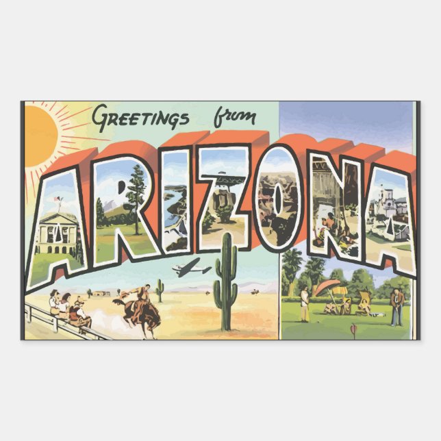Greetings From Arizona, Vintage Sticker (Front)