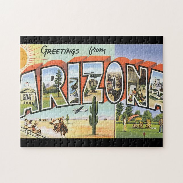 Greetings from Arizona_Vintage Travel Poster Jigsaw Puzzle (Horizontal)