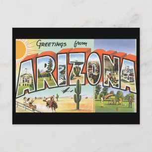 Greetings from Arizona_Vintage Travel Poster Postcard