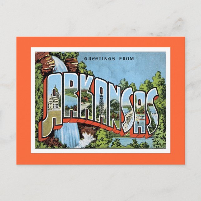 Greetings From Arkansas Postcard (Front)