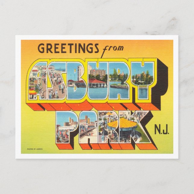 Greetings from Asbury Park,  New York Travel Postcard (Front)