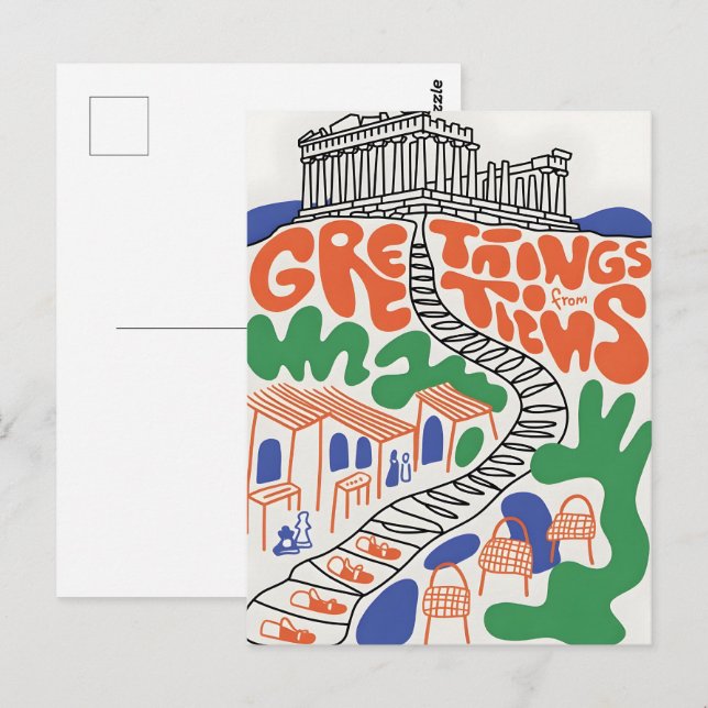 Greetings from Athens city  Postcard (Front/Back)