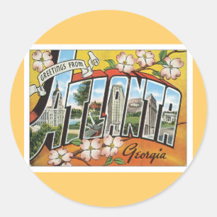 Greetings From Atlanta Classic Round Sticker