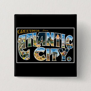 Greetings from Atlantic City! 2 Inch Square Button
