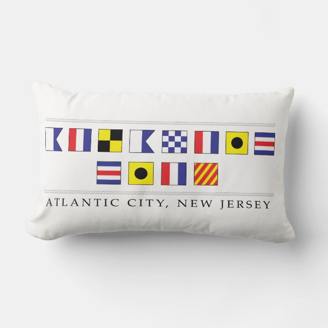 Greetings from Atlantic City Lumbar Pillow (Front)