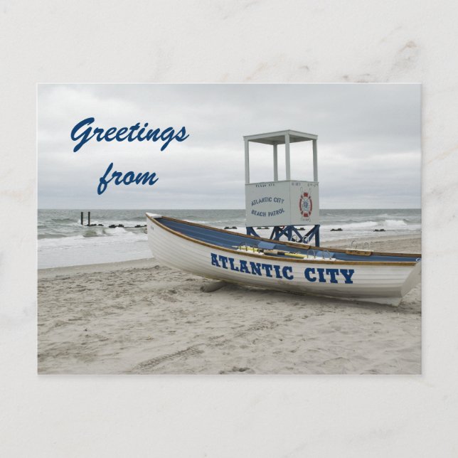 Greetings from Atlantic City New Jersey Postcard (Front)