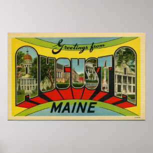 Greetings from Augusta, Maine Giant Postcard Poster