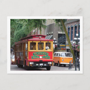 Greetings From B.C Canada/Vancouver Trolley Postcard