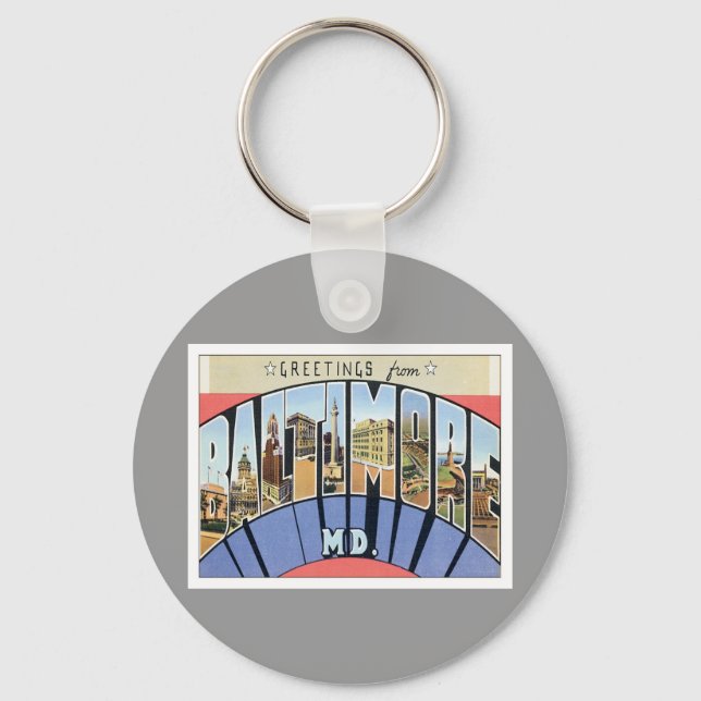 Greetings From Baltimore Maryland Keychain (Front)