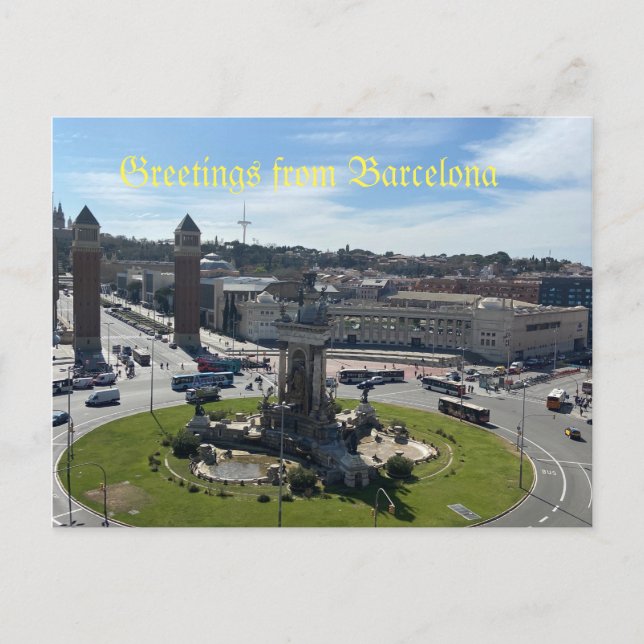 Greetings from Barcelona postcard (Front)
