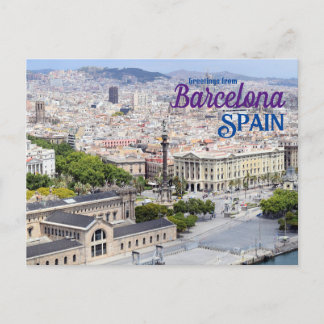 Greetings from Barcelona Spain Postcard