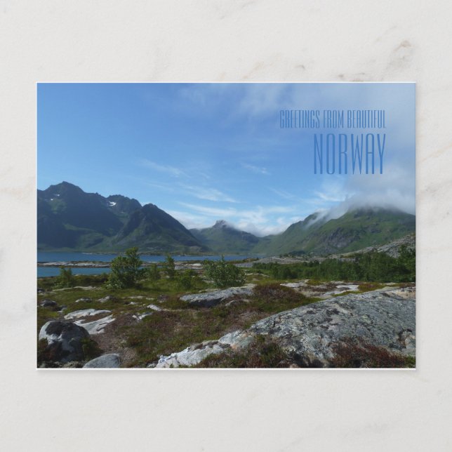 Greetings from beautiful Norway photo card Lofoten (Front)