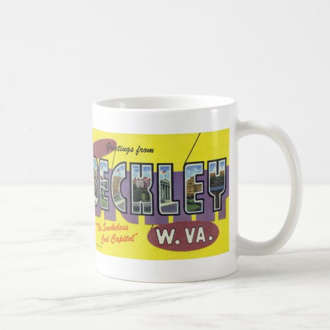 Greetings from Beckley WV Vintage Postcard Mug (Right)