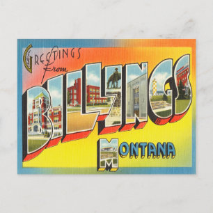 Greetings from Billings, Montana Vintage Travel Postcard