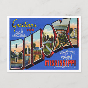 Greetings from Biloxi, Mississippi Vintage Travel Postcard