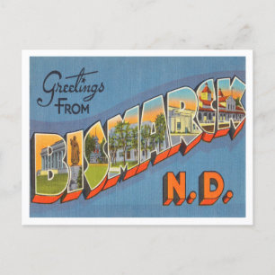 Greetings from Bismarch, North Dakota Travel Postcard