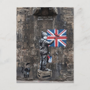 Greetings From Bonnie Scotland Street Art Postcard