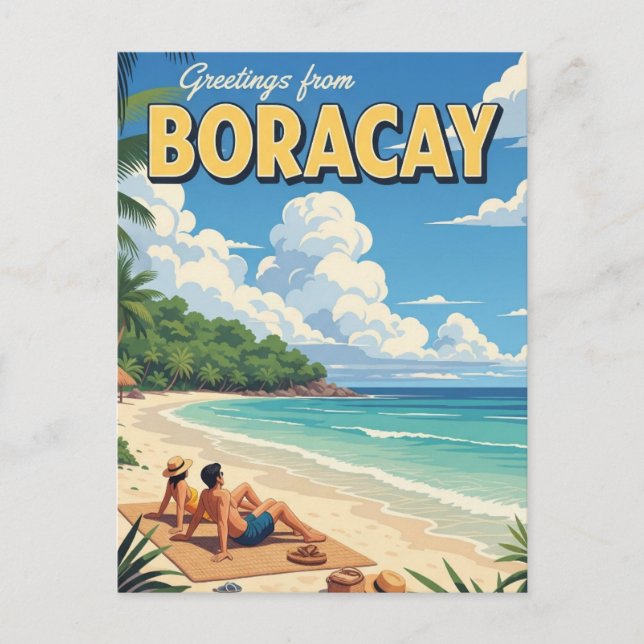 Greetings from Boracay Philippines Vintage  Postcard (Front)