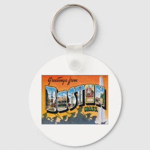 Greetings From Boston Massachusetts Keychain