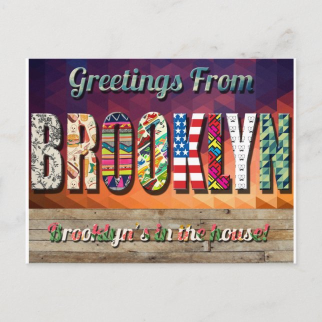 GREETINGS FROM BROOKLYN POSTCARD! POSTCARD (Front)