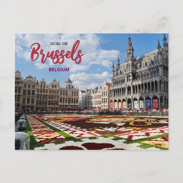 Greetings from Brussels Belgium Scenic Postcard (Front)