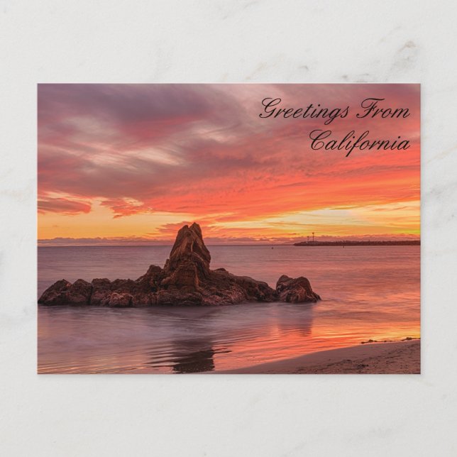 Greetings From California Beach Postcard (Front)
