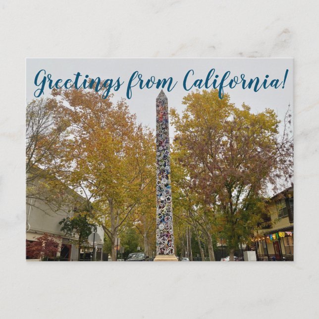 Greetings from California: The Davis Needle Postca Postcard (Front)