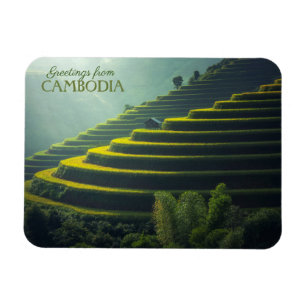 Greetings from - Cambodia - Rice field Magnet