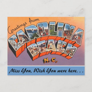 Greetings from Carolina Beach Postcard