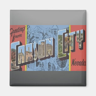 Greetings From Carson City Nevada, Vintage Magnet
