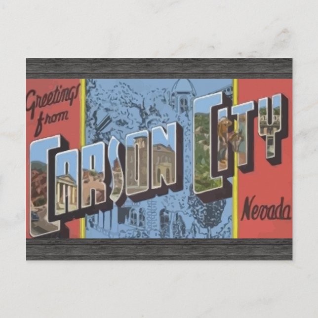Greetings From Carson City Nevada, Vintage Postcard (Front)