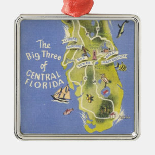 Greetings from Central Florida Card Metal Ornament