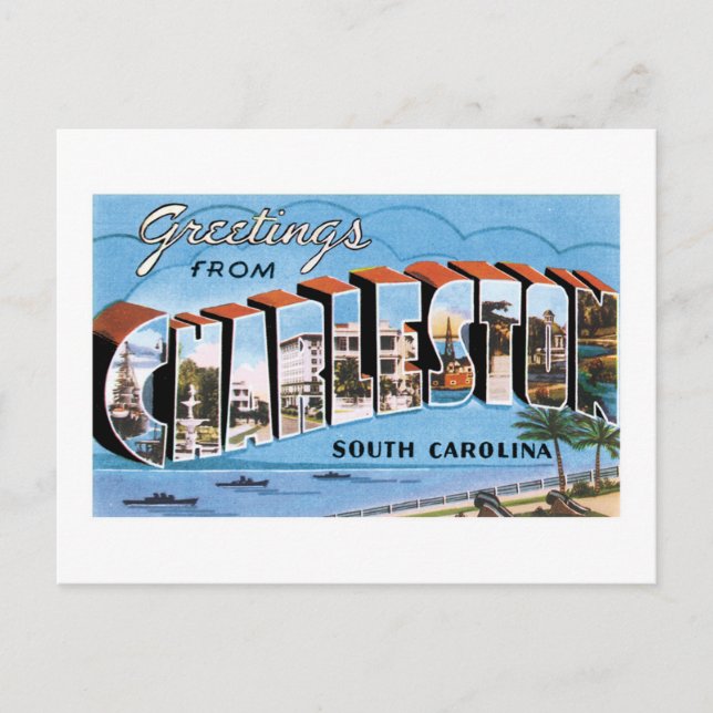 Greetings from Charleston, South Carolina! Vintage Postcard (Front)
