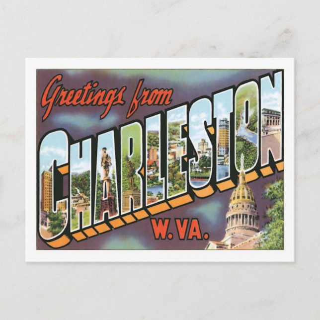 Greetings From Charleston West Virginia US City Postcard (Front)