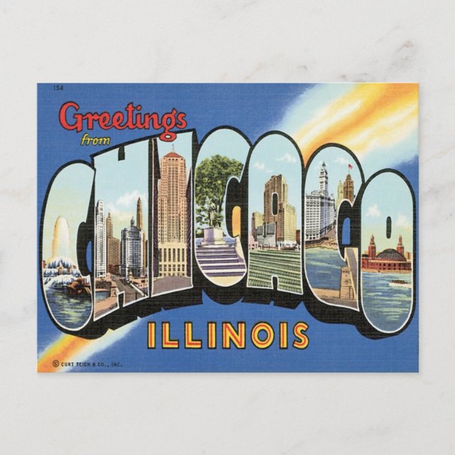 Greetings From Chicago Illinois Postcard (Front)