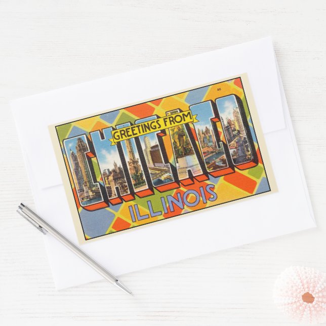 Greetings from Chicago, Illinois, Sticker (Envelope)