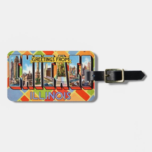  Greetings from Chicago  Luggage Tag (Front Horizontal)