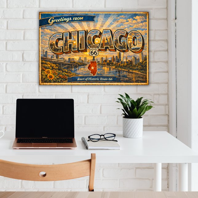 Greetings From Chicago Vintage Postcard Poster (Creator Uploaded)