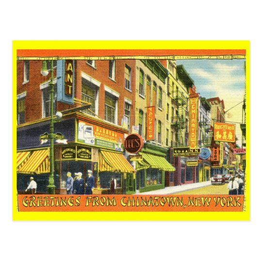 Greetings from Chinatown, New York City Vintage Postcard