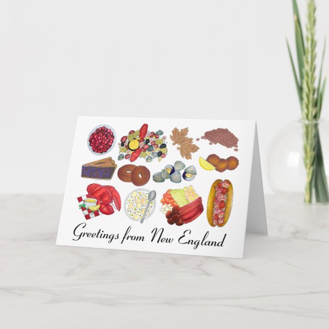 Greetings from Coastal New England Food Cuisine Card (Front)