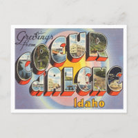 Greetings from Coeur d'Alene, Idaho Vintage Travel