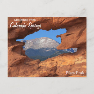 Greetings from Colorado Springs Postcard Pikes