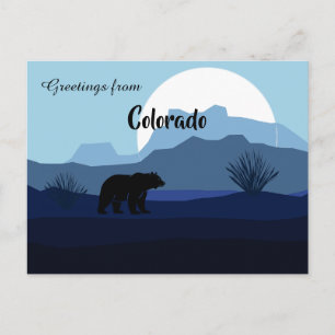 Greetings from Colorado State Tranquil Blue Shades Postcard