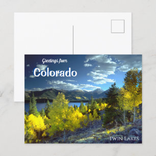 Greetings from Colorado Twin Lakes Postcard