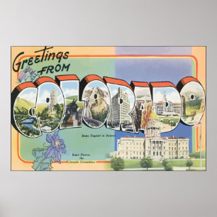 Greetings From Colorado, Vintage Poster