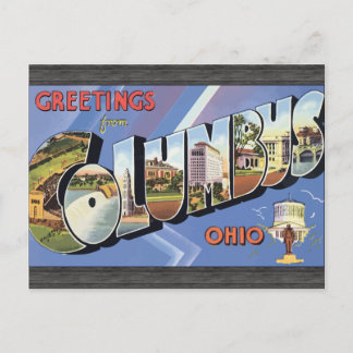Greetings From Columbus Ohio, Vintage Postcard