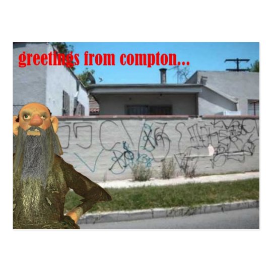 greetings from compton postcard