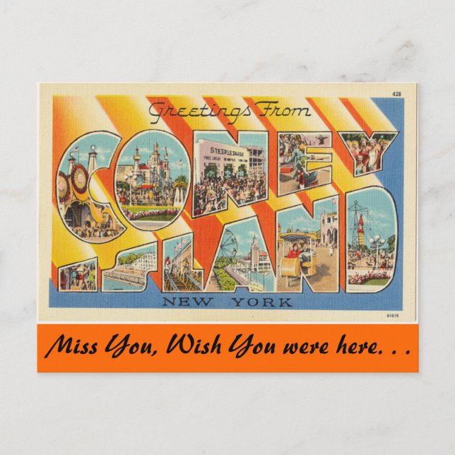 Greetings from Coney Island Postcard (Front)